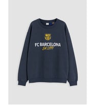 LCW Kids Lacivert Fc Barcelona Baskılı Sweatshirt