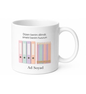 Simetri Hastası Kupa Düzen Takıntısı Bardak Titiz Çalışana Hediye Klasör Düzeni