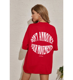 Unisex Dont Baskılı T-shirt (Kırmızı)