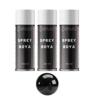 3 Adet Ral 9005 Parlak Siyah Sprey Boya 400 Ml.