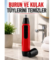 Kulak Burun Tüy Temizleme Makinası Pilli Kırmızı Ergonomik Yeni Nesil