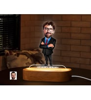 BK Gift Kişiye Özel Baba Karikatürlü Dekoratif 3D Biblo LED Işıklı Gece Lambası-1, Babaya Hediye, Babalar Günü Hediyeleri
