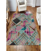 Dijital Kaymaz Taban Yıkanabilir Salon Halısı Mutfak Halısı Koridor Halısı Yolluk ND-HS-365 (Çok Renkli)