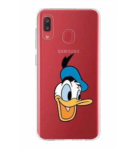 Samsung Galaxy A20  Kapak Donald Duck Tasarımlı Şeffaf Silikon Kılıf