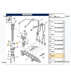 ENJEKTOR SAPLAMA SOMUNU PEUGEOT CITROEN1.6HDI MOTOR