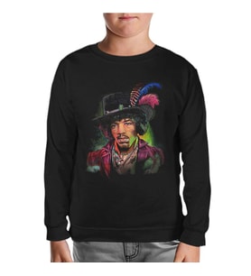 Jimi Hendrix Siyah Çocuk Sweatshirt