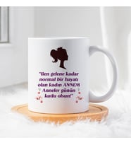 Anneler Gününe Özel Hediye Seramik Beyaz Kupa Bardak  1 Adet