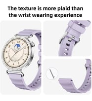 Lexroo Huawei GT6 41mm/GT5 Pro 42mm/GT5 41mm/GT4 41mm ile Uyumlu Silikon Kordon Yüzeyi Dalgalı