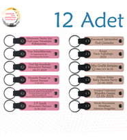 Pembe & Pudra, 12’li Set, Kişiye Özgü Yazılı Deri Hatıra, Kurumsal Fuar Katılımcılarına Armağan