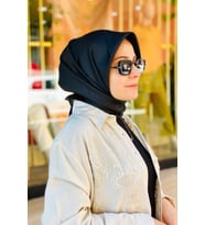 Düz Fon İpek Twill Eşarp 4053 (Siyah)