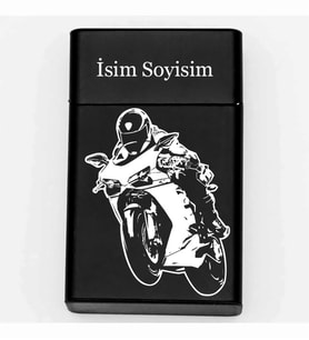 Motor Racing Desenli Metal Tabaka – Kişiye Özel İsimli Hediyelik