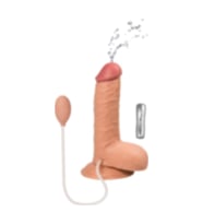 Su Fışkırtmalı 19 CM Titreşimli Tam Realistik Vantuzlu Vibratör
