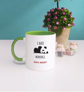 Sevimli Panda Kupa Bardak Yeşil