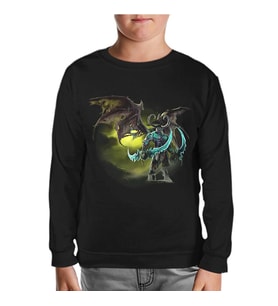 Warcraft - Illidan Stormrage Siyah Çocuk Sweatshirt