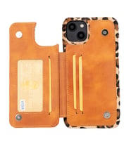 Bouletta Apple iPhone 14 Plus Uyumlu Deri Kılıf UBW LEO1N (Leopar)