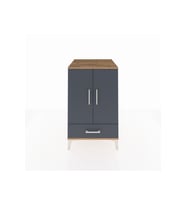 Kronos Komodin 3 Raflı Tek Çekmeceli 2 Kapaklı 60x59x96 Çam-Antrasit