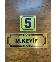 Kapı İsimliği Klasik Ev Dış Kapı İsimliği Çelik Kapı İsimliği Gold0014