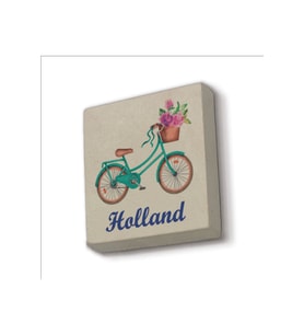 Hollanda Bisklet Görseli Baskılı Taş Magnet 5X5