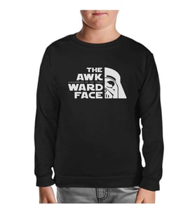 Star Wars - Awkwardness of The Force Siyah Çocuk Sweatshirt