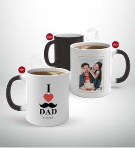 BK Gift Kişiye Özel Babalar Günü Hediyesi Fotoğraflı Sihirli Kupa Bardak-27 (Beyaz)
