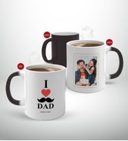 BK Gift Kişiye Özel Babalar Günü Hediyesi Fotoğraflı Sihirli Kupa Bardak-27 (Beyaz)