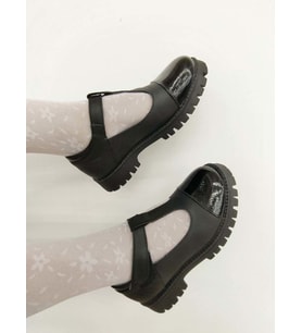 FAST STEP Hakiki Deri Kız Çocuk Casual Ayakkabı 006XA911 (Siyah)