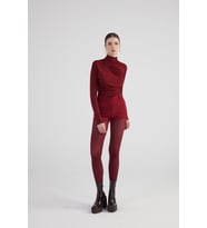 Yüksek Bel Fermuarlı Mini Bailey Şort Bordo