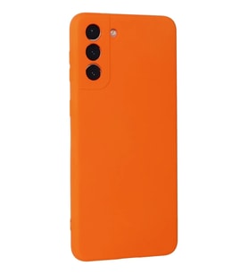 Newface Samsung Galaxy S21 Plus Kılıf Nano içi Kadife Silikon - Turuncu