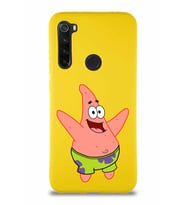 Xiaomi Redmi Note 8 Soft Premier Kapak Patrick Yıldız Tasarımlı Silikon Kılıf - Sarı (Şeffaf)