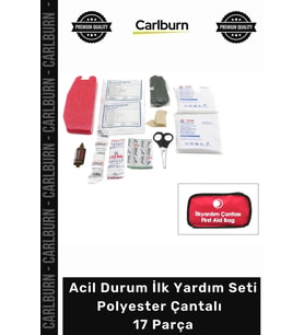 Özel Üretim Kapsamlı Acil Durum Araç İçi Ofis Tipi İlk Yardım Seti Polyester Çantalı 17 Parça