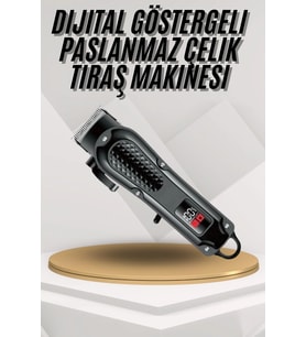 Dijital Profesyonel Kablosuz Saç Sakal Tıraş Makinası Sessiz Paslanmaz Çelik