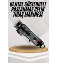 Dijital Profesyonel Kablosuz Saç Sakal Tıraş Makinası Sessiz Paslanmaz Çelik