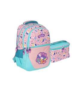 Relaxion Yeni Sezon Figürlü Unisex İlkokul Çantası İkili Takım (Pudra)