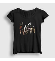 Presmono Kadın Siyah Logo V3 Korn T-Shirt 92708tt