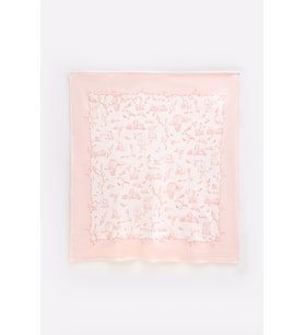 %100 Pamuk Çift Taraflı Battaniye - Toile De Jouy / Pembe