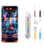 TCL 10L 10 Plus 10SE 20E 20SE 30SE L7 Kılıf Kablo Koruma Spiral Silikon Neon Cars 1724