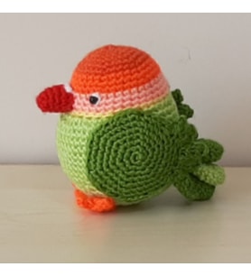 Amigurumi Örgü Oyuncak Kuş  Muhabbet Kuşu Tombul Yeşil