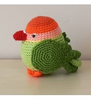 Amigurumi Örgü Oyuncak Kuş  Muhabbet Kuşu Tombul Yeşil