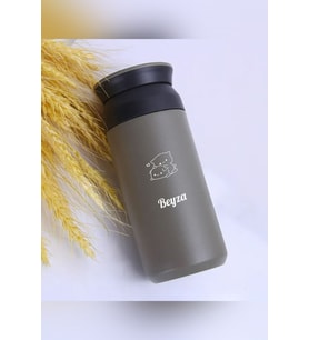Kişiye Özel 500 ML Paslanmaz Çelik Bubu Dudu Baskılı Termos  8 Saat Isı Koruma  Kahve ve Çay Termosu (Bej)