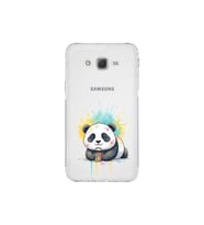 Samsung Galaxy J7 Core ile Uyumlu Splash Panda Tasarımlı Şeffaf Silikon Kılıf