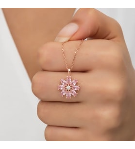 Rose Altın Kaplama 925 ayar Kolye, sevgililer günü hediyesi, sevgiliye hediye, doğum günü hediyesi, yeni iş hediyesi, geçmiş olsun hediyesi, altın kolye, kız arkadaş hediyesi, hediye altın kolye