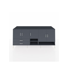Kronos Konsol 6 Raflı 2 Çekmeceli 5 Kapaklı 220x59x99 Antrasit-Antrasit/Antrasit