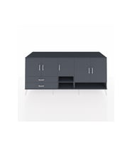 Kronos Konsol 6 Raflı 2 Çekmeceli 5 Kapaklı 220x59x99 Antrasit-Antrasit/Antrasit