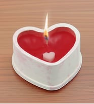 BK Gift El Yapımı Kokulu Taş Obje Kalp Mum, Sevgiliye Hediye