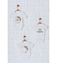 Pia Baby Premium %100 Pamuk İsme Özel Organik Baskılı Üçlü Set Çıtçıtlı Bebek Body Zıbın Modelleri 5088-18 (Ekru)