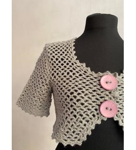 lindeko gri düğme toka detaylı örgü crop bluz yelek