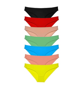 7 adet Süper Eko Set Likralı Kadın Slip Külot Çok Renkli