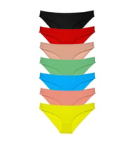 7 adet Süper Eko Set Likralı Kadın Slip Külot Çok Renkli
