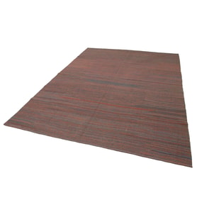 Kırmızı Kilim Salon Kilimi El Dokuma Yün Modern Çizgili Tasarım Düz Dokuma Koridor Yatak Odası