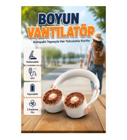 USB Şarjlı Katlanabilir Mini Boyun Fanı 3 Kademeli Taşınabilir Tasarım